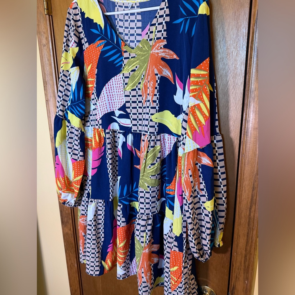 Source Unknown Vibrant Multicolor Midi Dress - image 2